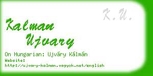 kalman ujvary business card